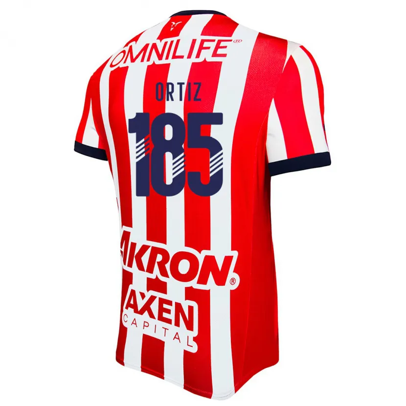 Danxen Kobiety Gibrán Ortiz #185 Czerwony Biały Niebieski Domowa Koszulka 2024/25 Koszulki Klubowe
