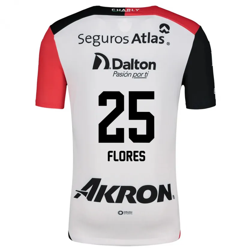 Danxen Kobiety Leonardo Flores #25 Biały Czerwony Czarny Wyjazdowa Koszulka 2024/25 Koszulki Klubowe