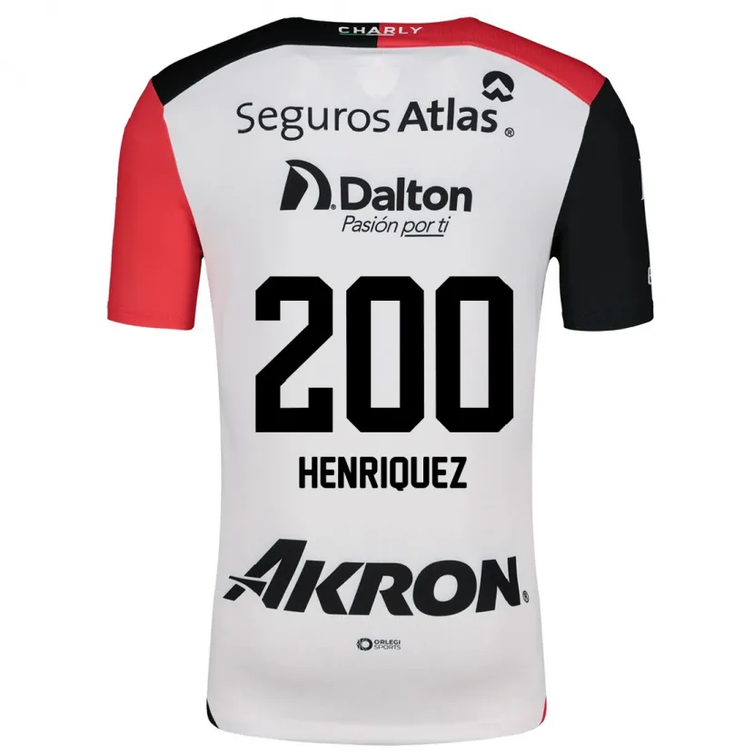 Danxen Kobiety Carlos Henríquez #200 Biały Czerwony Czarny Wyjazdowa Koszulka 2024/25 Koszulki Klubowe