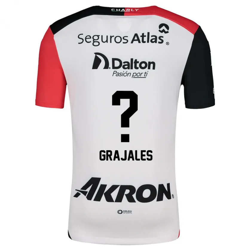 Danxen Kobiety David Grajales #0 Biały Czerwony Czarny Wyjazdowa Koszulka 2024/25 Koszulki Klubowe
