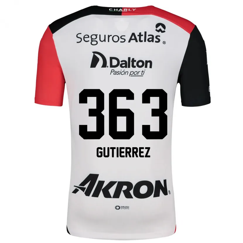 Danxen Kobiety Orlando Gutiérrez #363 Biały Czerwony Czarny Wyjazdowa Koszulka 2024/25 Koszulki Klubowe