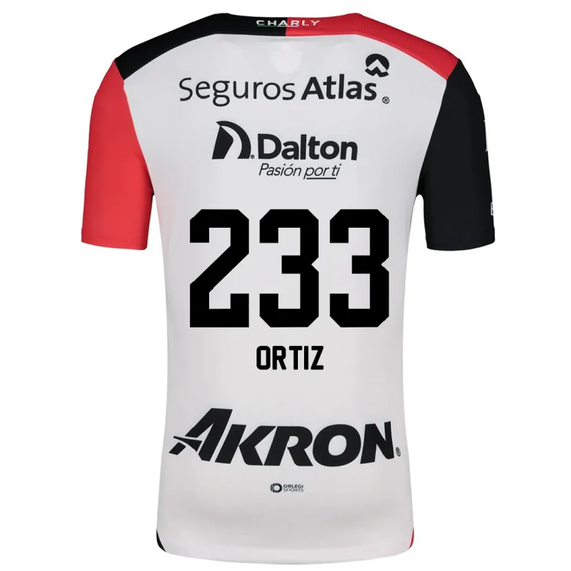 Danxen Kobiety Brandon Ortiz #233 Biały Czerwony Czarny Wyjazdowa Koszulka 2024/25 Koszulki Klubowe