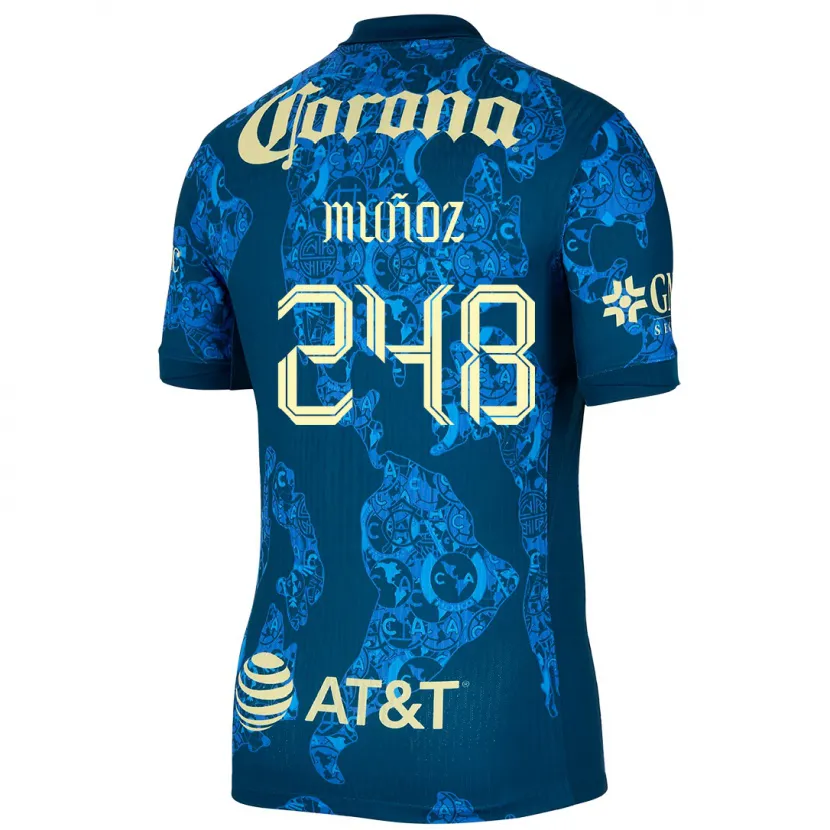 Danxen Kobiety Diego Muñoz #248 Niebiesko-Żółty Wyjazdowa Koszulka 2024/25 Koszulki Klubowe