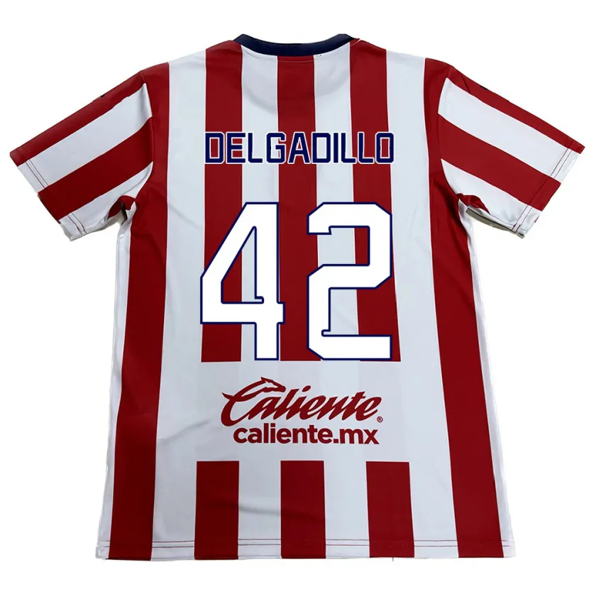 Danxen Dzieci Diego Delgadillo #42 Czerwono-Biały Domowa Koszulka 2024/25 Koszulki Klubowe