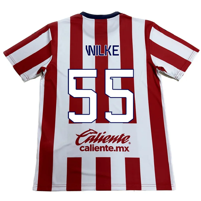Danxen Dzieci Teun Wilke #55 Czerwono-Biały Domowa Koszulka 2024/25 Koszulki Klubowe