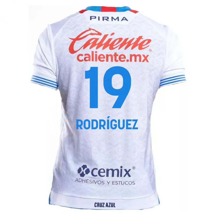 Danxen Dzieci Carlos Rodríguez #19 Biało Niebieski Wyjazdowa Koszulka 2024/25 Koszulki Klubowe