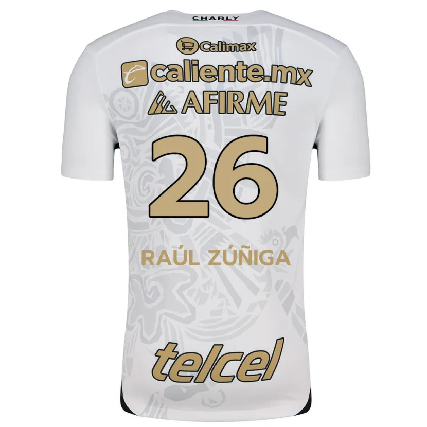Danxen Dzieci José Raúl Zúñiga #26 Biało-Czarny Wyjazdowa Koszulka 2024/25 Koszulki Klubowe