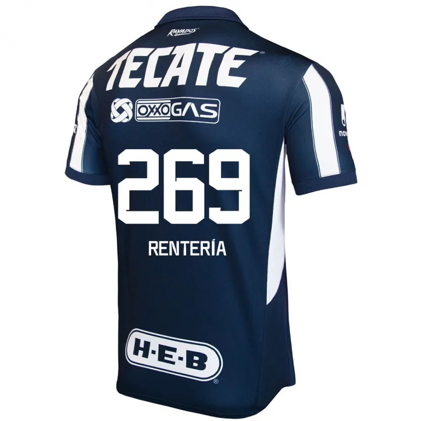 Danxen Męski Rodrigo Rentería #269 Niebieski Czerwony Biały Domowa Koszulka 2024/25 Koszulki Klubowe