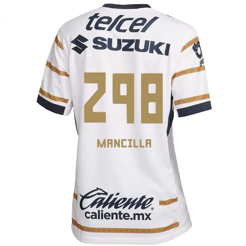 Danxen Męski José Mancilla #298 Biały Obsydian Domowa Koszulka 2024/25 Koszulki Klubowe