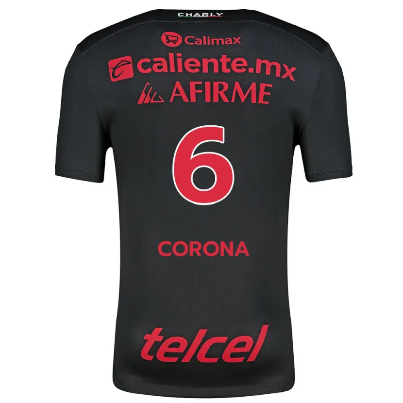 Danxen Męski Joe Corona #6 Czarny Czerwony Domowa Koszulka 2024/25 Koszulki Klubowe