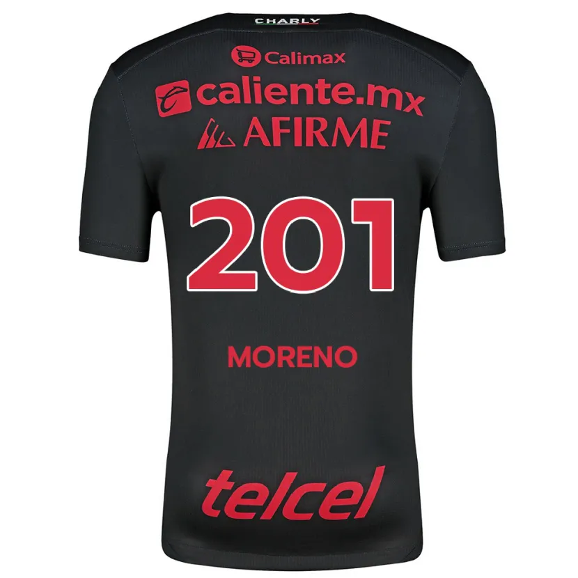 Danxen Męski Jesús Moreno #201 Czarny Czerwony Domowa Koszulka 2024/25 Koszulki Klubowe
