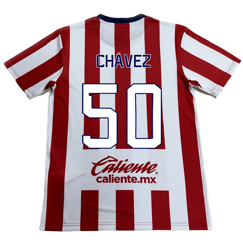 Danxen Męski Mateo Chávez #50 Czerwono-Biały Domowa Koszulka 2024/25 Koszulki Klubowe