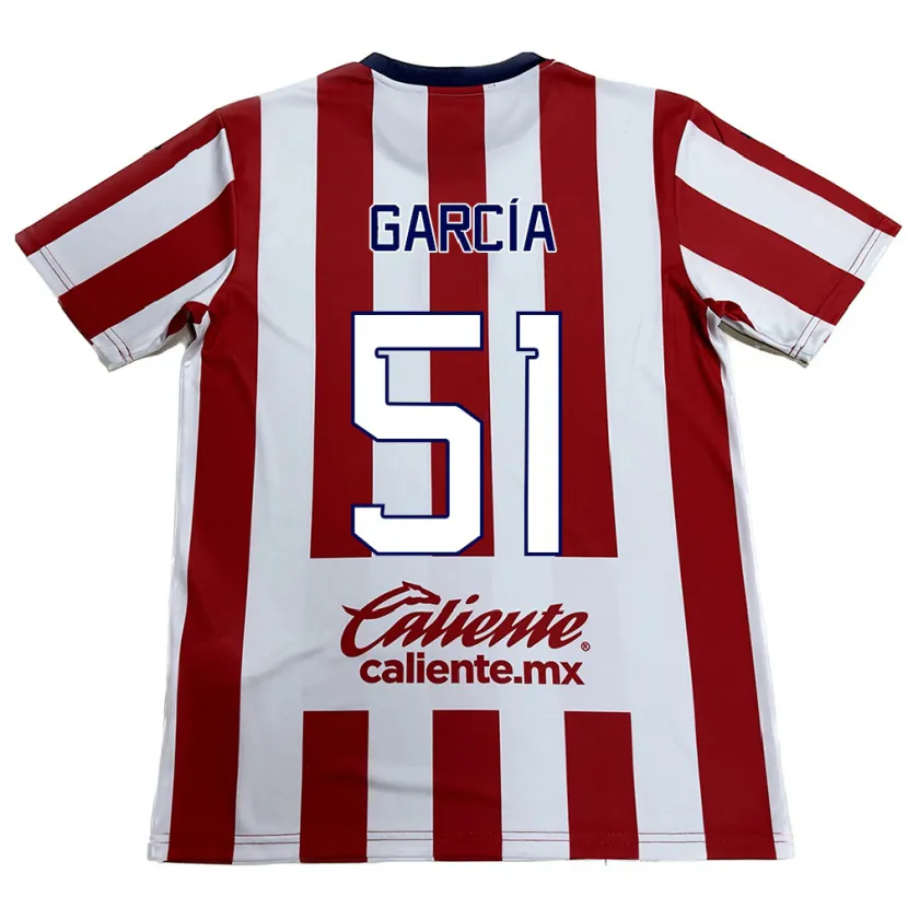 Danxen Męski Eduardo García #51 Czerwono-Biały Domowa Koszulka 2024/25 Koszulki Klubowe