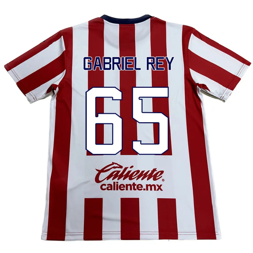 Danxen Męski Luis Gabriel Rey #65 Czerwono-Biały Domowa Koszulka 2024/25 Koszulki Klubowe