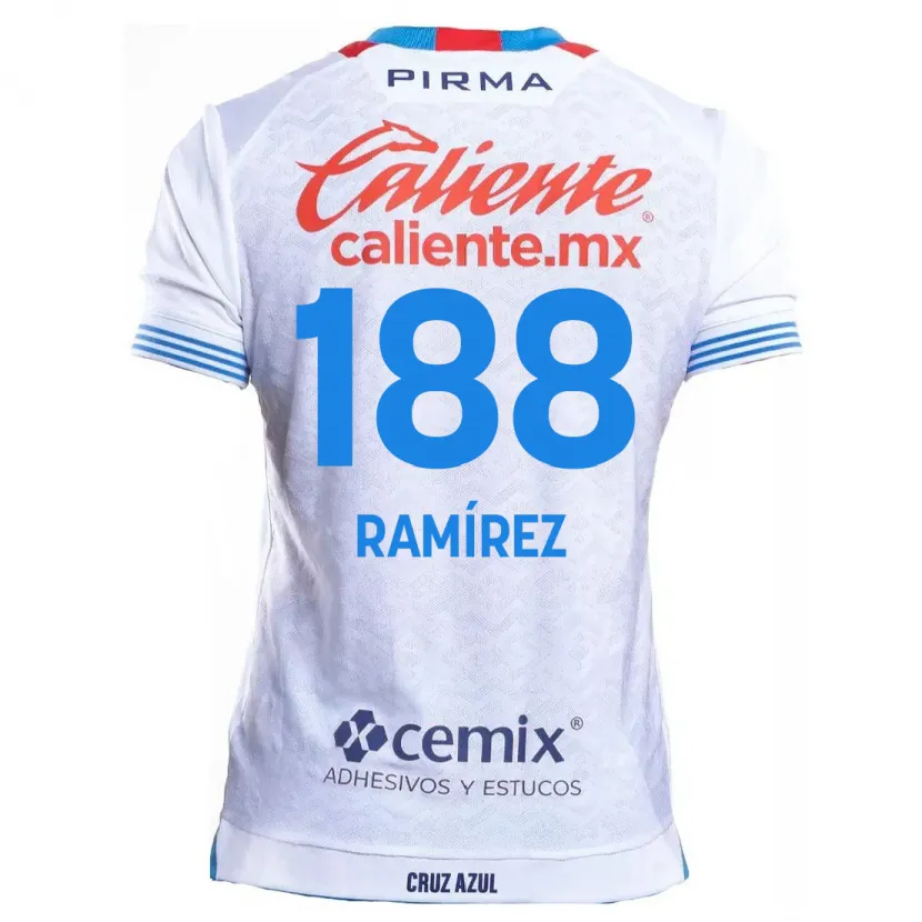 Danxen Męski Diego Ramírez #188 Biało Niebieski Wyjazdowa Koszulka 2024/25 Koszulki Klubowe