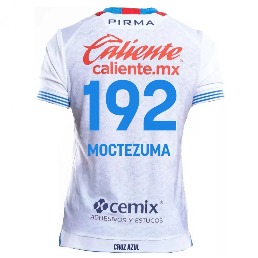 Danxen Męski Brayan Moctezuma #192 Biało Niebieski Wyjazdowa Koszulka 2024/25 Koszulki Klubowe