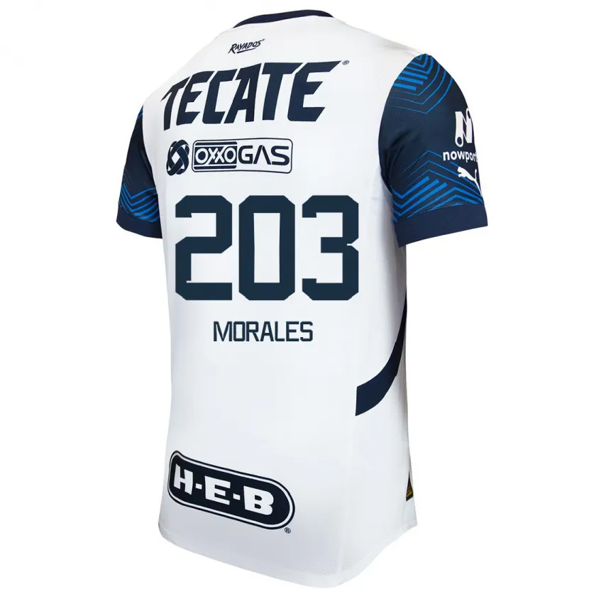 Danxen Męski Alejandro Morales #203 Biało Niebieski Wyjazdowa Koszulka 2024/25 Koszulki Klubowe
