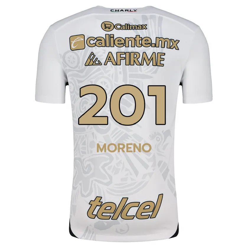 Danxen Męski Jesús Moreno #201 Biało-Czarny Wyjazdowa Koszulka 2024/25 Koszulki Klubowe