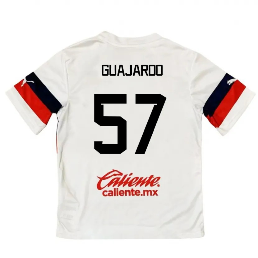 Danxen Męski Dylan Guajardo #57 Biało - Czerwony Wyjazdowa Koszulka 2024/25 Koszulki Klubowe