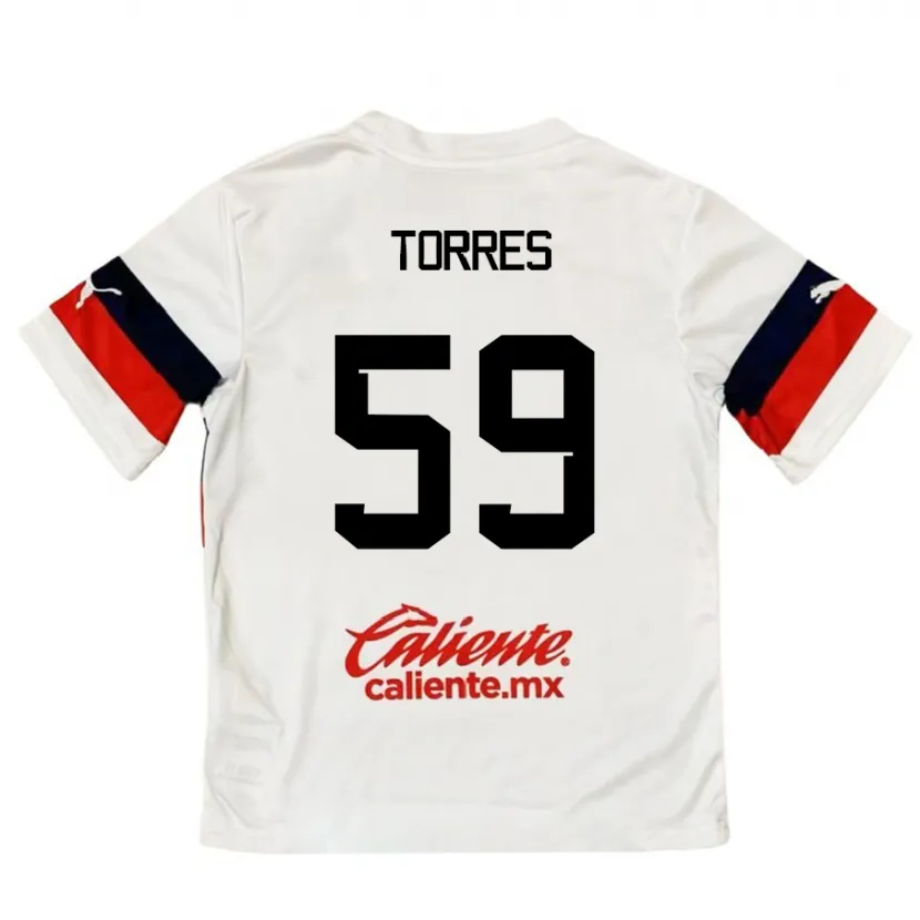 Danxen Męski Christian Torres #59 Biało - Czerwony Wyjazdowa Koszulka 2024/25 Koszulki Klubowe