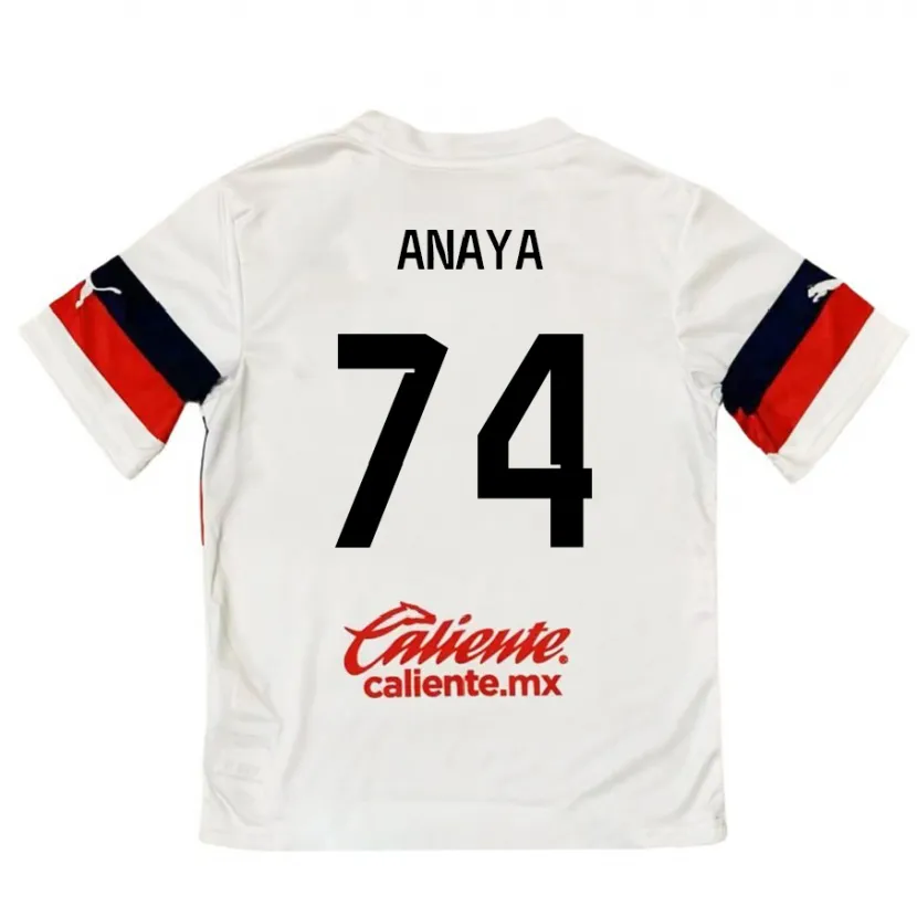 Danxen Męski Mario Anaya #74 Biało - Czerwony Wyjazdowa Koszulka 2024/25 Koszulki Klubowe