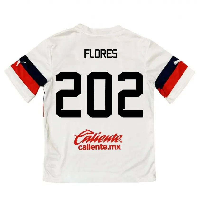 Danxen Męski Daniel Flores #202 Biało - Czerwony Wyjazdowa Koszulka 2024/25 Koszulki Klubowe