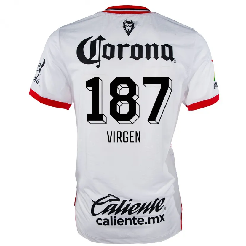 Danxen Męski Oswaldo Virgen #187 Biało - Czerwony Wyjazdowa Koszulka 2024/25 Koszulki Klubowe