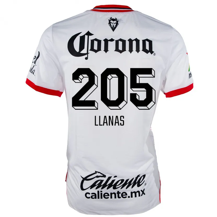 Danxen Męski Emmanuel Llanas #205 Biało - Czerwony Wyjazdowa Koszulka 2024/25 Koszulki Klubowe