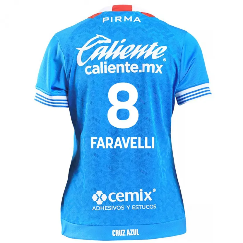 Danxen Kobiety Lorenzo Faravelli #8 Niebieskie Niebo Domowa Koszulka 2024/25 Koszulki Klubowe
