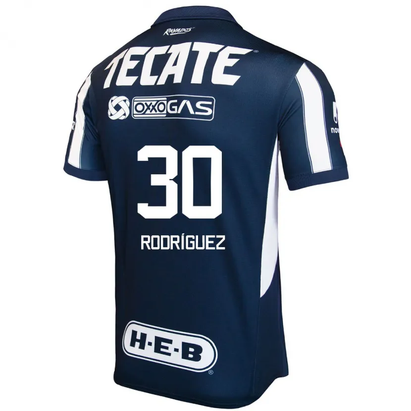 Danxen Kobiety Jorge Rodríguez #30 Niebieski Czerwony Biały Domowa Koszulka 2024/25 Koszulki Klubowe