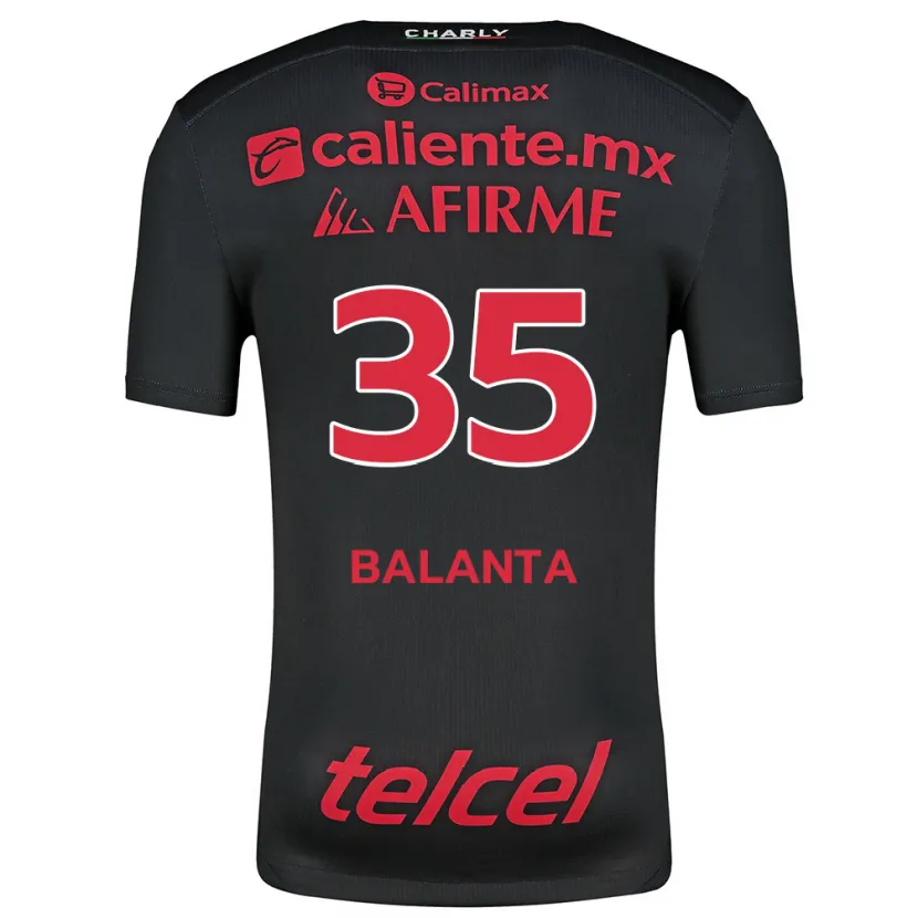 Danxen Kobiety Kevin Balanta #35 Czarny Czerwony Domowa Koszulka 2024/25 Koszulki Klubowe