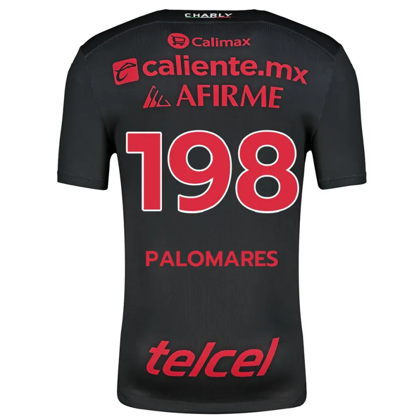 Danxen Kobiety Ramón Palomares #198 Czarny Czerwony Domowa Koszulka 2024/25 Koszulki Klubowe
