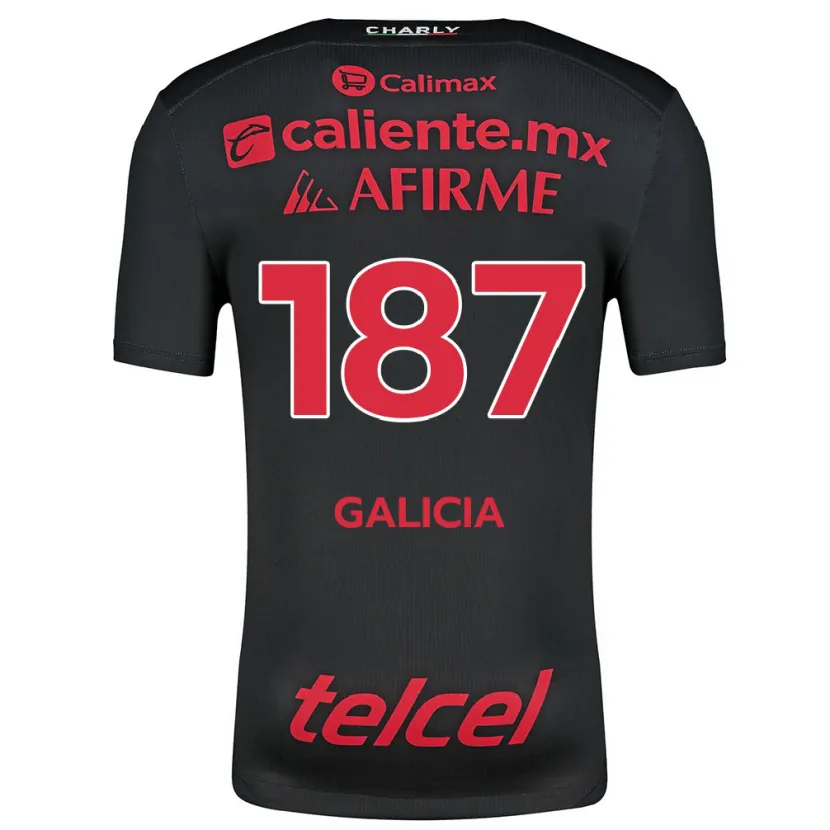 Danxen Kobiety Carlos Galicia #187 Czarny Czerwony Domowa Koszulka 2024/25 Koszulki Klubowe