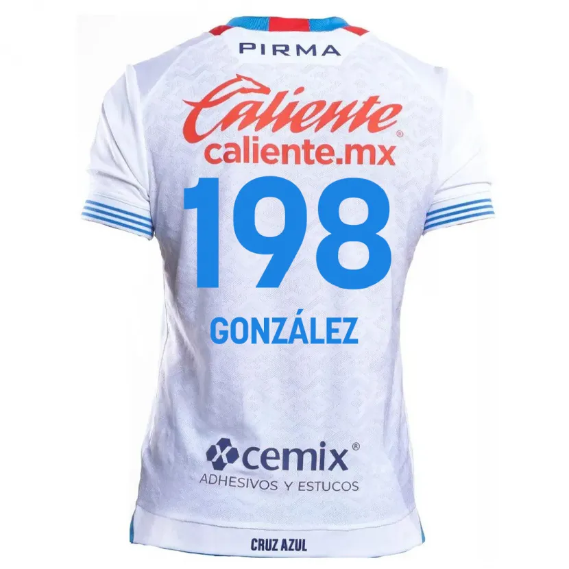 Danxen Kobiety Kenneth González #198 Biało Niebieski Wyjazdowa Koszulka 2024/25 Koszulki Klubowe