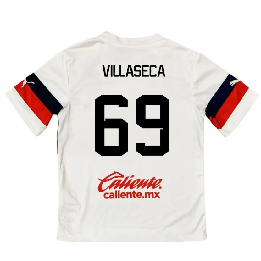 Danxen Kobiety Daniel Villaseca #69 Biało - Czerwony Wyjazdowa Koszulka 2024/25 Koszulki Klubowe