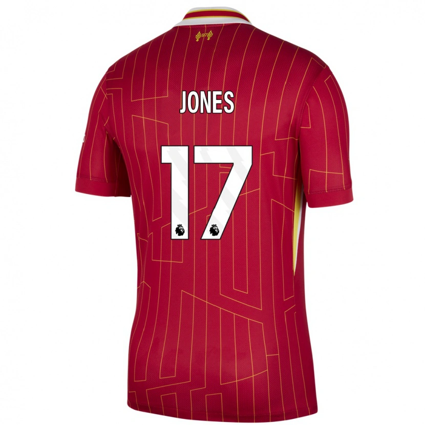 Danxen Dzieci Curtis Jones #17 Czerwony Żółty Biały Domowa Koszulka 2024/25 Koszulki Klubowe