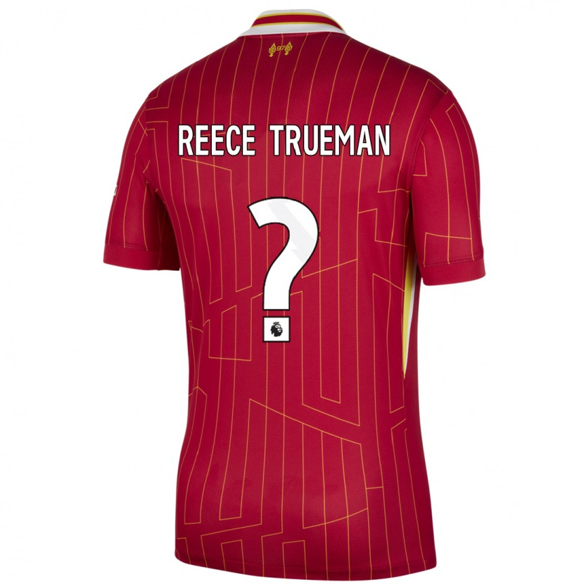 Danxen Dzieci Reece Trueman #0 Czerwony Żółty Biały Domowa Koszulka 2024/25 Koszulki Klubowe