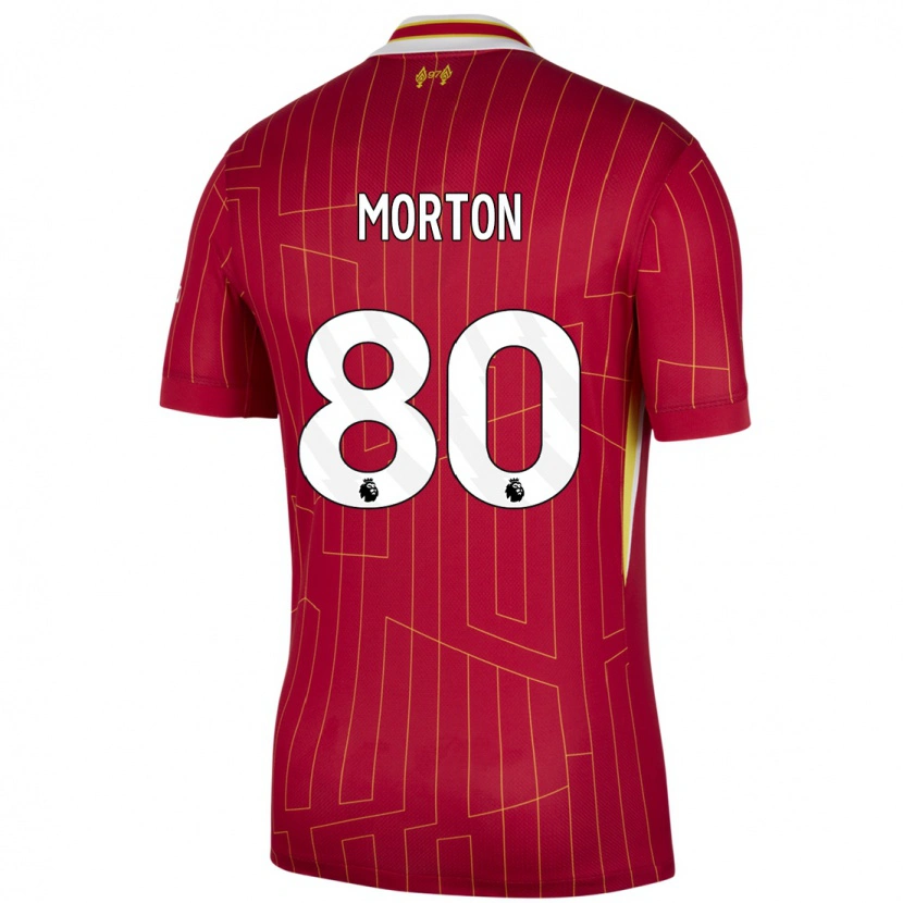 Danxen Dzieci Tyler Morton #80 Czerwony Żółty Biały Domowa Koszulka 2024/25 Koszulki Klubowe