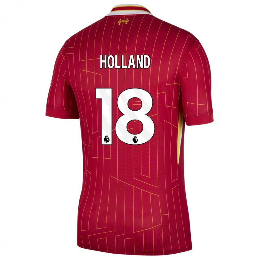 Danxen Dzieci Ceri Holland #18 Czerwony Żółty Biały Domowa Koszulka 2024/25 Koszulki Klubowe