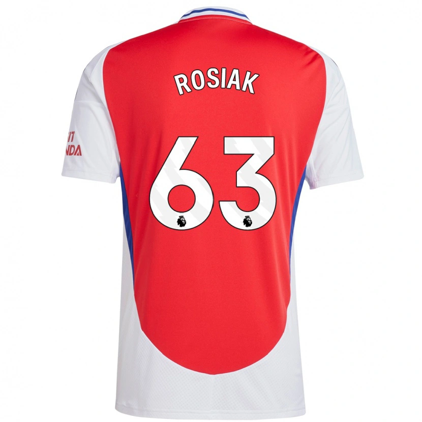 Danxen Dzieci Michal Rosiak #63 Czerwony Biały Domowa Koszulka 2024/25 Koszulki Klubowe