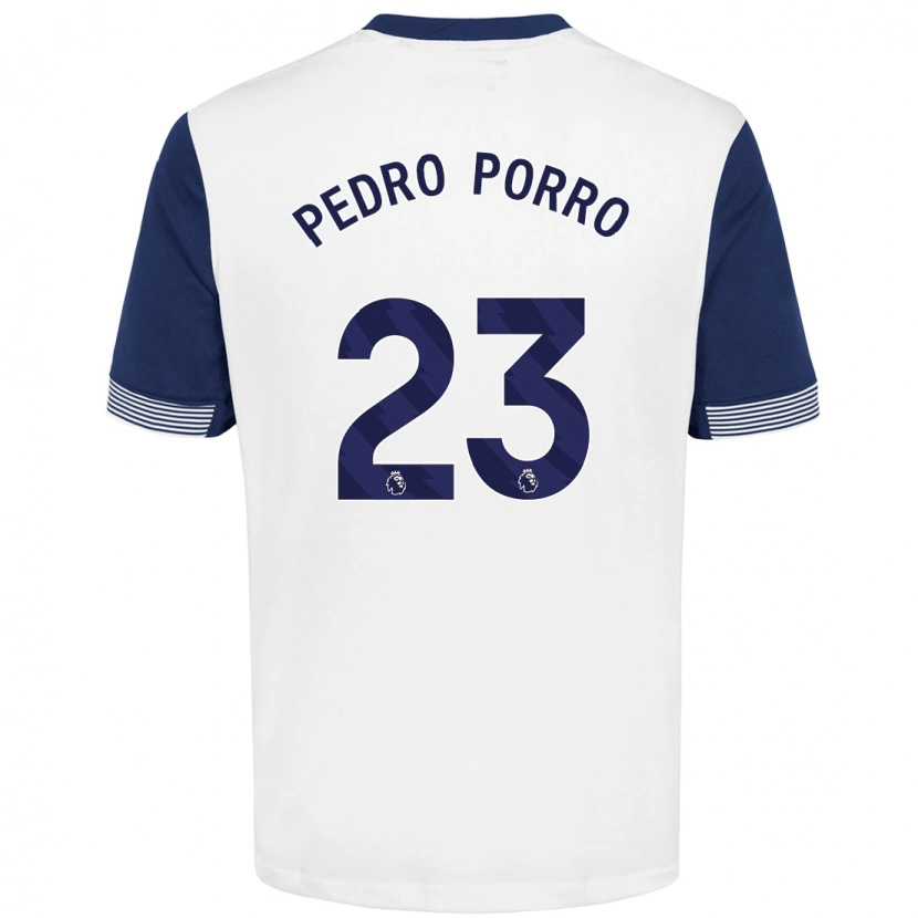 Danxen Dzieci Pedro Porro #23 Biały Niebieski Domowa Koszulka 2024/25 Koszulki Klubowe