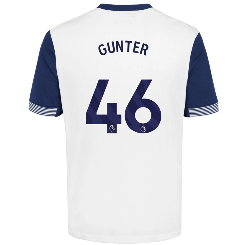 Danxen Dzieci Luca Gunter #46 Biały Niebieski Domowa Koszulka 2024/25 Koszulki Klubowe
