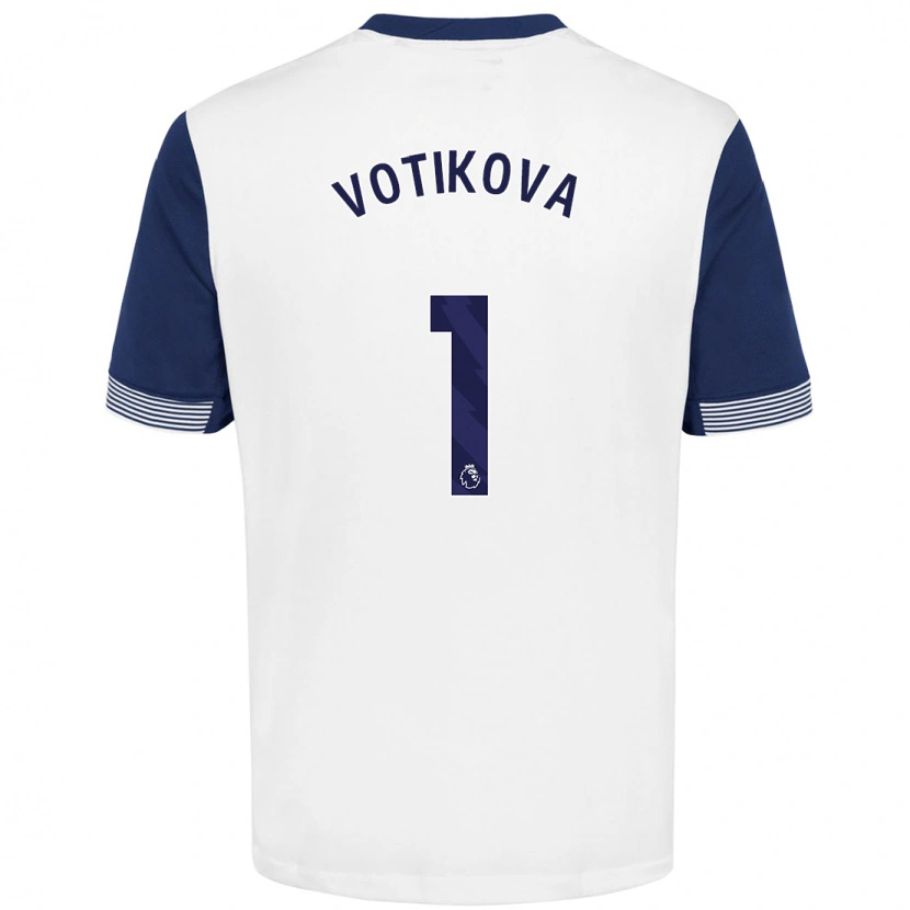 Danxen Dzieci Barbora Votíková #1 Biały Niebieski Domowa Koszulka 2024/25 Koszulki Klubowe
