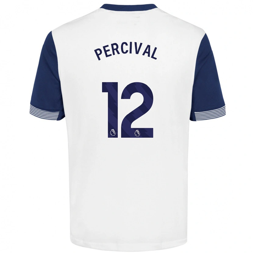 Danxen Dzieci Ria Percival #12 Biały Niebieski Domowa Koszulka 2024/25 Koszulki Klubowe