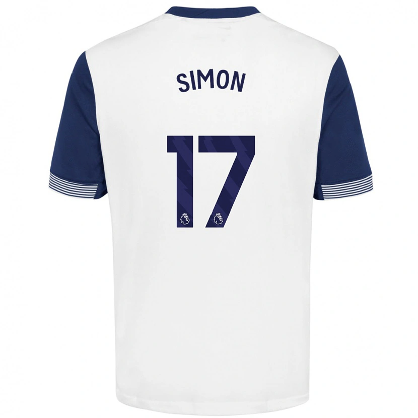 Danxen Dzieci Kyah Simon #17 Biały Niebieski Domowa Koszulka 2024/25 Koszulki Klubowe