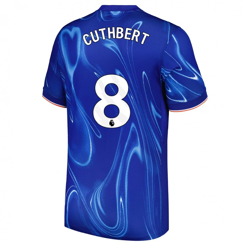 Danxen Dzieci Erin Cuthbert #8 Niebieski Biały Domowa Koszulka 2024/25 Koszulki Klubowe