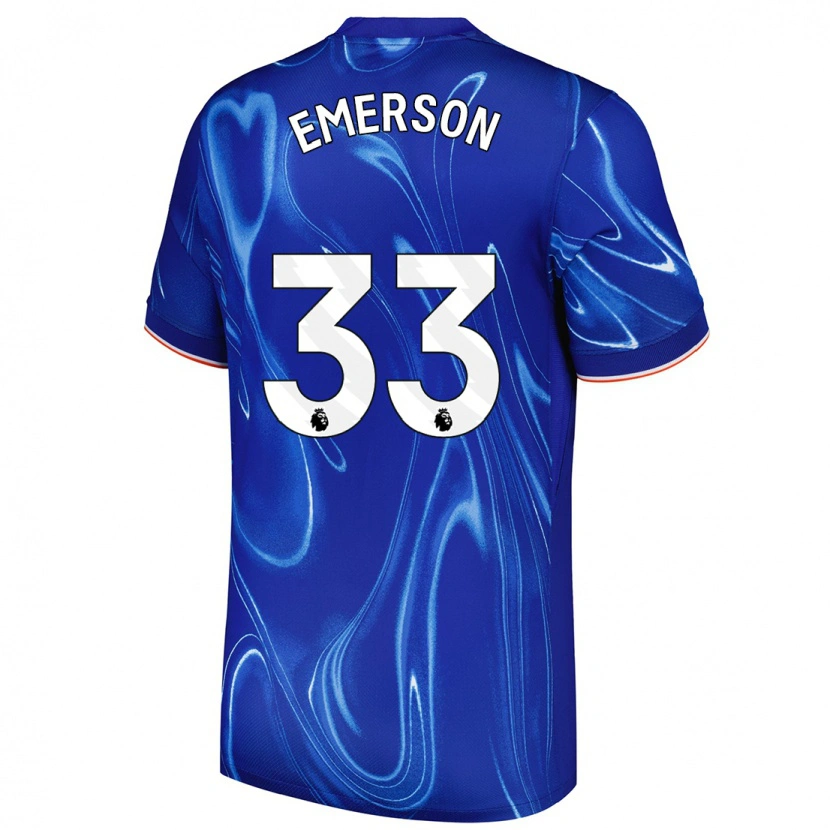 Danxen Dzieci Emerson #33 Niebieski Biały Domowa Koszulka 2024/25 Koszulki Klubowe