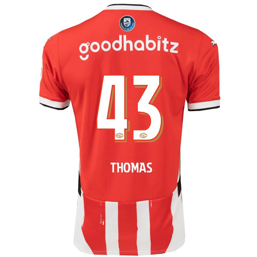 Danxen Dzieci Kealyn Thomas #43 Czerwony Biały Domowa Koszulka 2024/25 Koszulki Klubowe