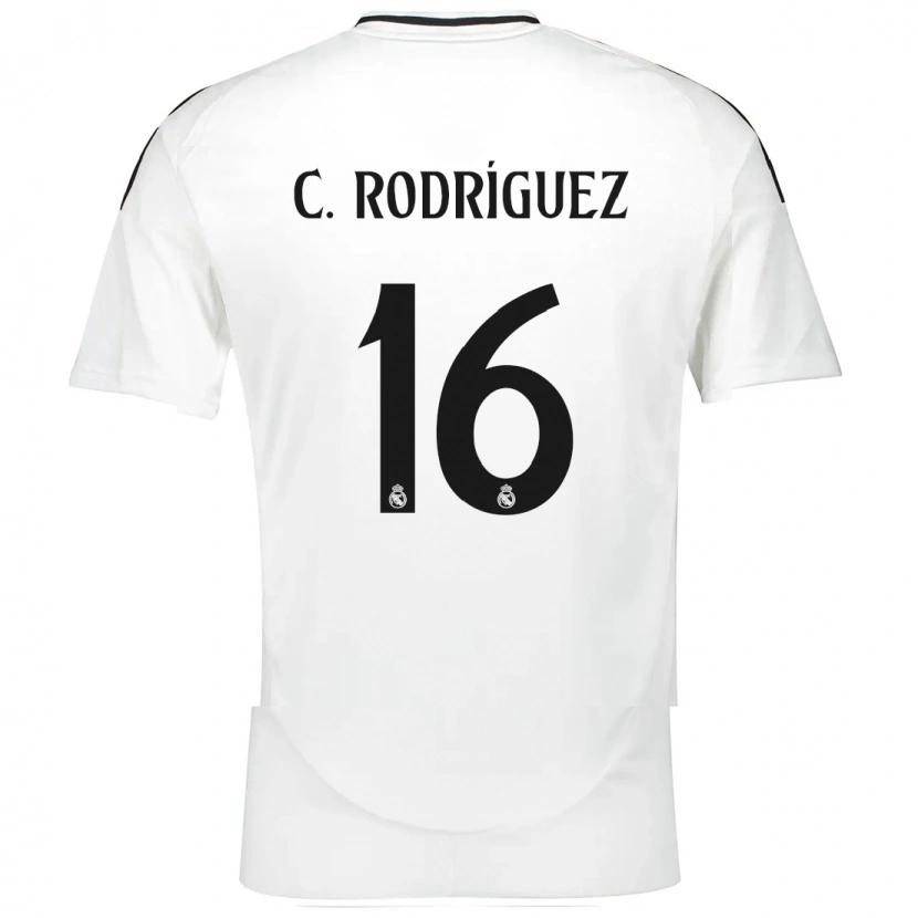 Danxen Dzieci Carlos Rodríguez #16 Biały Domowa Koszulka 2024/25 Koszulki Klubowe