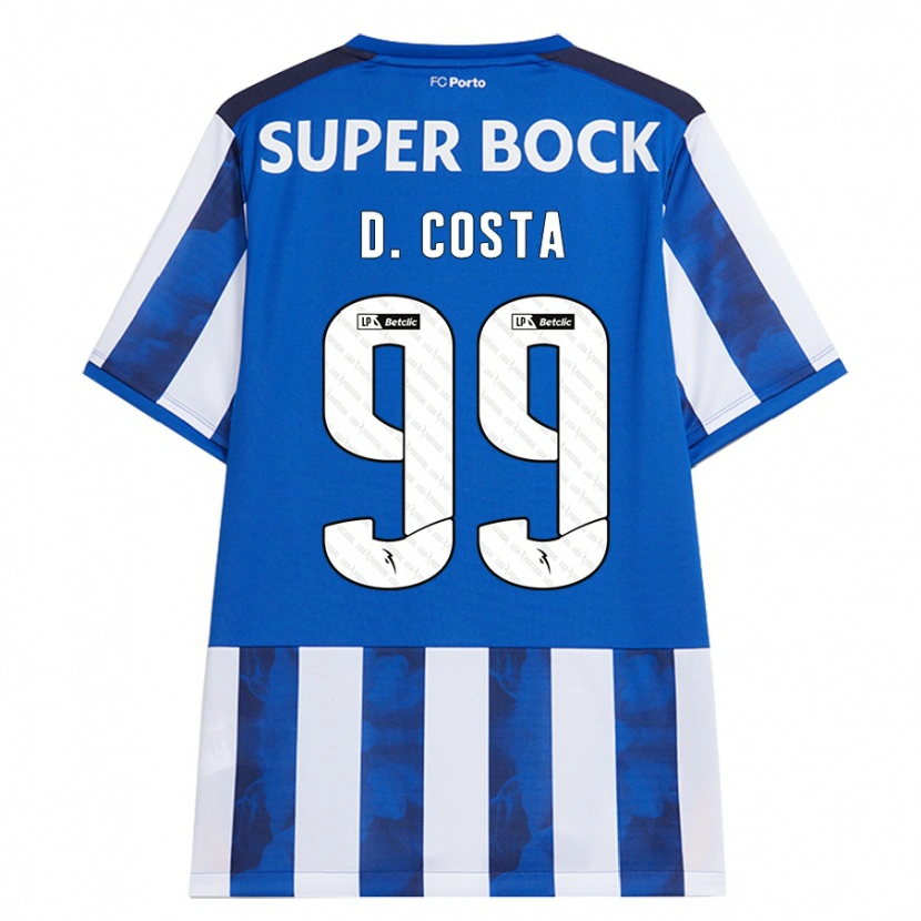 Danxen Dzieci Diogo Costa #99 Niebieski Biały Domowa Koszulka 2024/25 Koszulki Klubowe